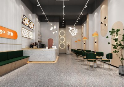 现代奶茶店3D模型下载